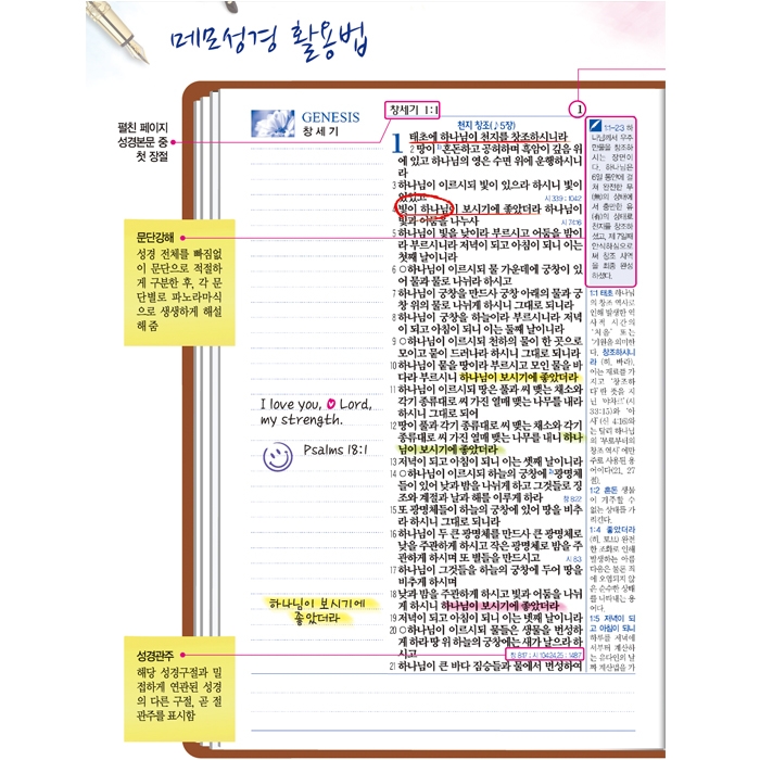 고급판(소가죽) 메모성경 개역개정판 /대/단본/색인/무지퍼/검정(50225)
