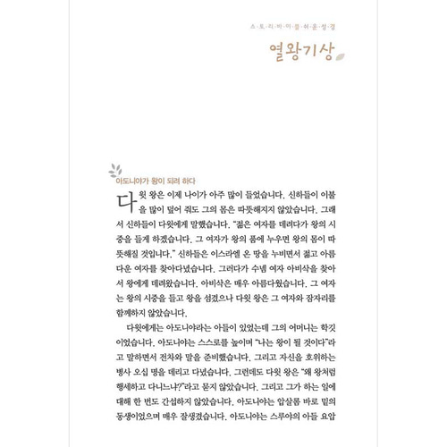 아가페 큰글자 스토리바이블 구약2(영왕기상~시편)